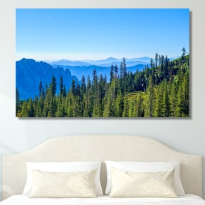 푸른하늘 푸른산 와이드 풍경 사진 그림 액자 100 x 63 cm