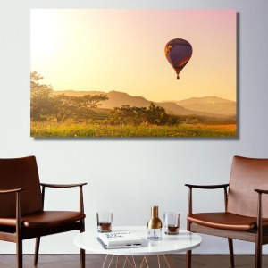 노을빛 벌룬 와이드 풍경 사진 그림 액자 73 x 46 cm