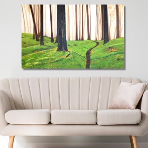 초록나무 길 와이드 풍경 사진 그림 액자 100 x 63 cm