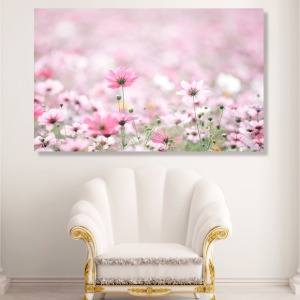 핑크 코스모스 와이드 풍경 사진 그림 액자 100 x 63 cm