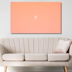 살구 빛 달 와이드 풍경 사진 그림 액자 100 x 63 cm