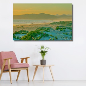 노을진 해변 와이드 풍경 사진 그림 액자 100 x 63 cm