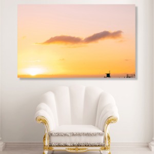 분홍빛 하늘 와이드 풍경 사진 그림 액자 100 x 63 cm