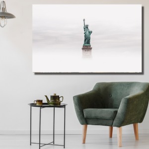 자유의 여신상 와이드 풍경 사진 그림 액자 100 x 63 cm