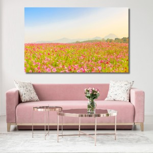 코스모스 밭 와이드 풍경 사진 그림 액자 100 x 63 cm