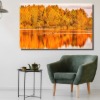 단풍 호수 와이드 풍경 사진 그림 액자 100 x 63 cm