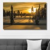 노을진 겨울나무 와이드 풍경 사진 그림 액자 100 x 63 cm